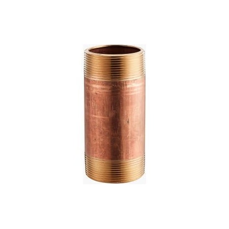 Merit Brass 1-1/4 In. X 4 In. Lead Free Seamless Red Brass Pipe Nipple - 140 PSI - Sch. 40 - Import 2120-400